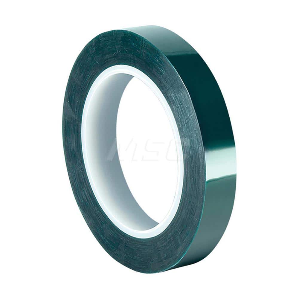 Polyester Film Tape: 1/4″ Wide, 72 yd Long, 3.2 mil Thick 57 Lb/In Tensile Strength, Silicone Adhesive, 400 ° F
