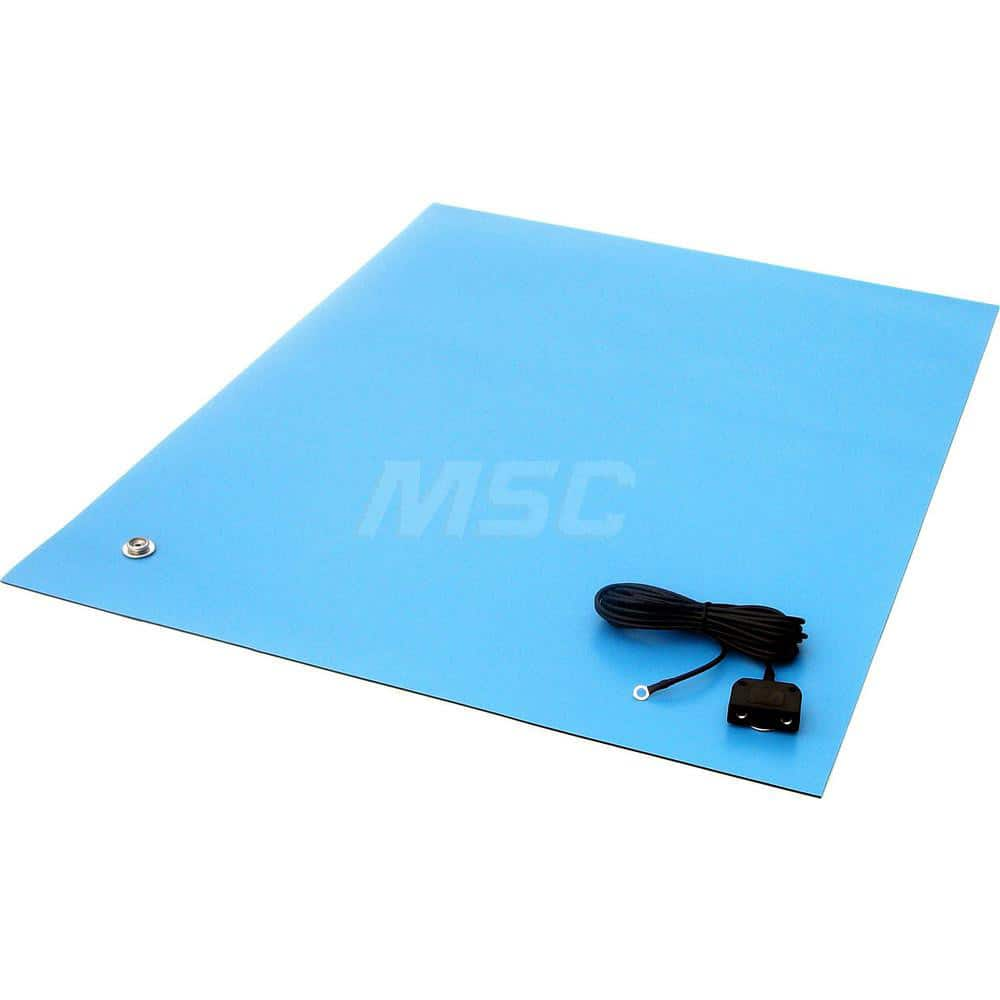 Anti-Static Work Kits & Table Mats; Mat Type: Anti-Static Table Mat; Material: Rubber; Overall Length: 24.00; Thickness: 0.08 in; Resistance: 108.000; Color: Blue