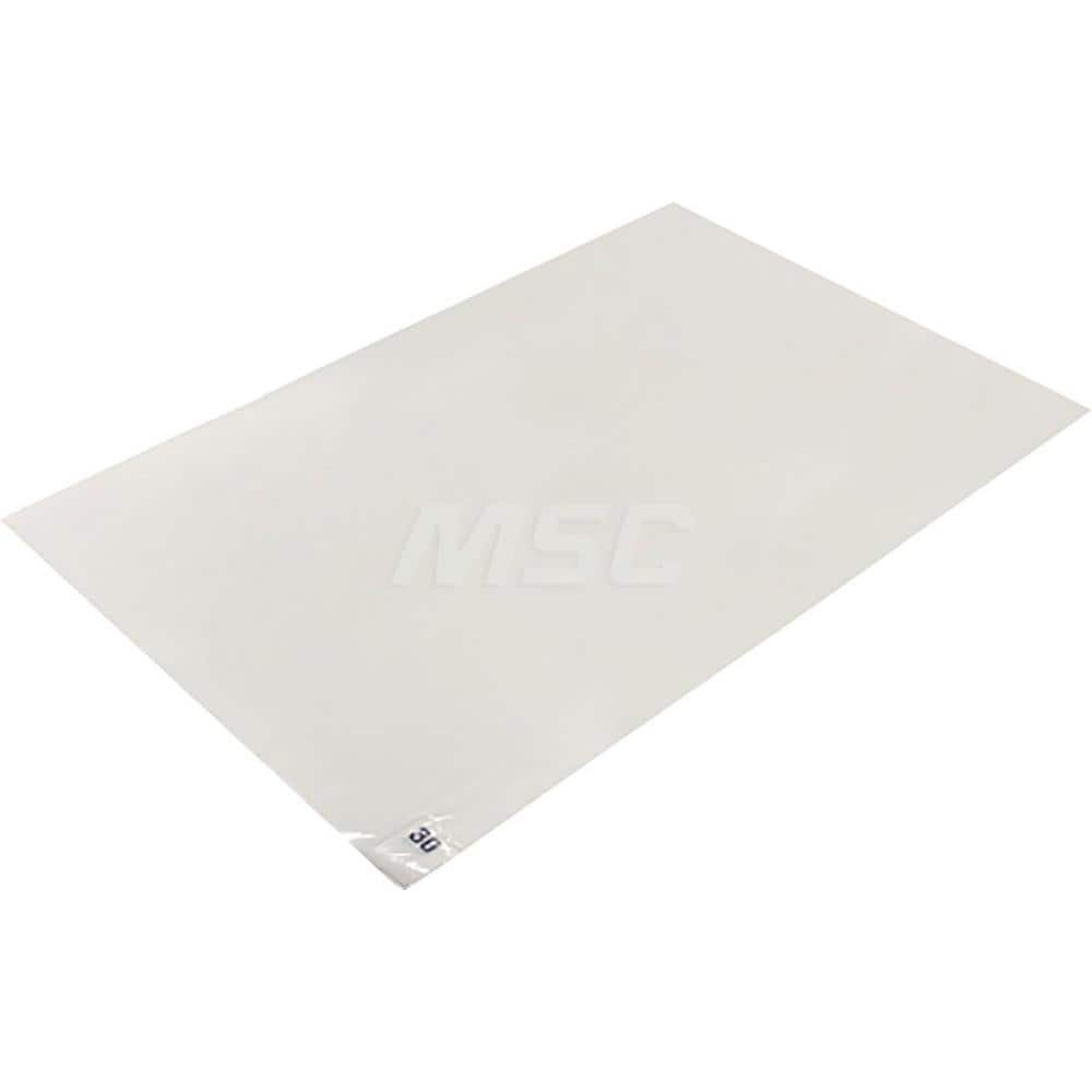 Clean Room Matting; Surface Material: Tacky Sheets; Mat Type: Sticky Surface; Length (Feet): 45.00; Length (Inch): 45.00; Width (Feet): 24; Surface Style: Smooth; Dry/Wet Environment: Dry; Layers per Mat: 30; Thickness: 0.080; Base Material: Polyethylene;