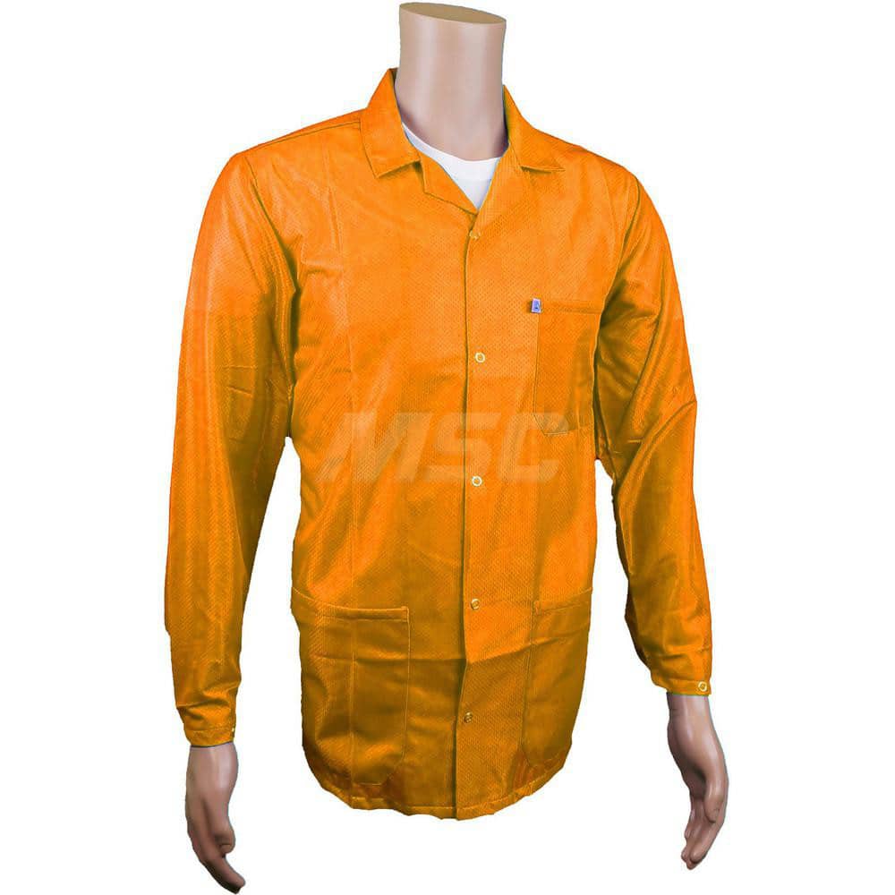 Smocks & Lab Coats; Garment Style: Smock; Material: Carbon; Size: 3X-Large; Color: Orange; Sleeve Length: 24; Closure Type: Snaps; Chest Size: 52; Closure Locaton: Front; Features: Medium Weight; Chest Size (Inch): 52; Closure Location: Front