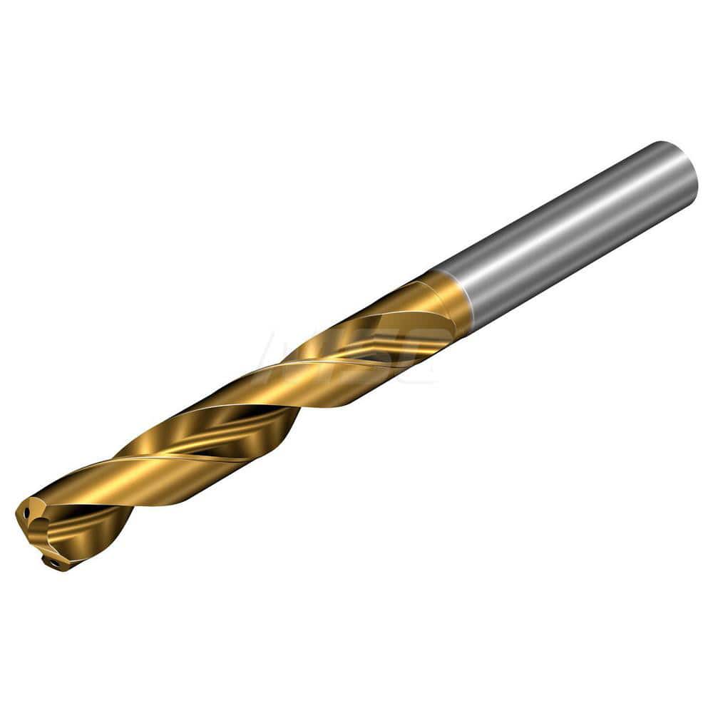 Screw Machine Length Drill Bit: 147 °, Solid Carbide Coated, Right Hand Cut, Spiral Flute, Straight-Cylindrical Shank, Series CoroDrill 860