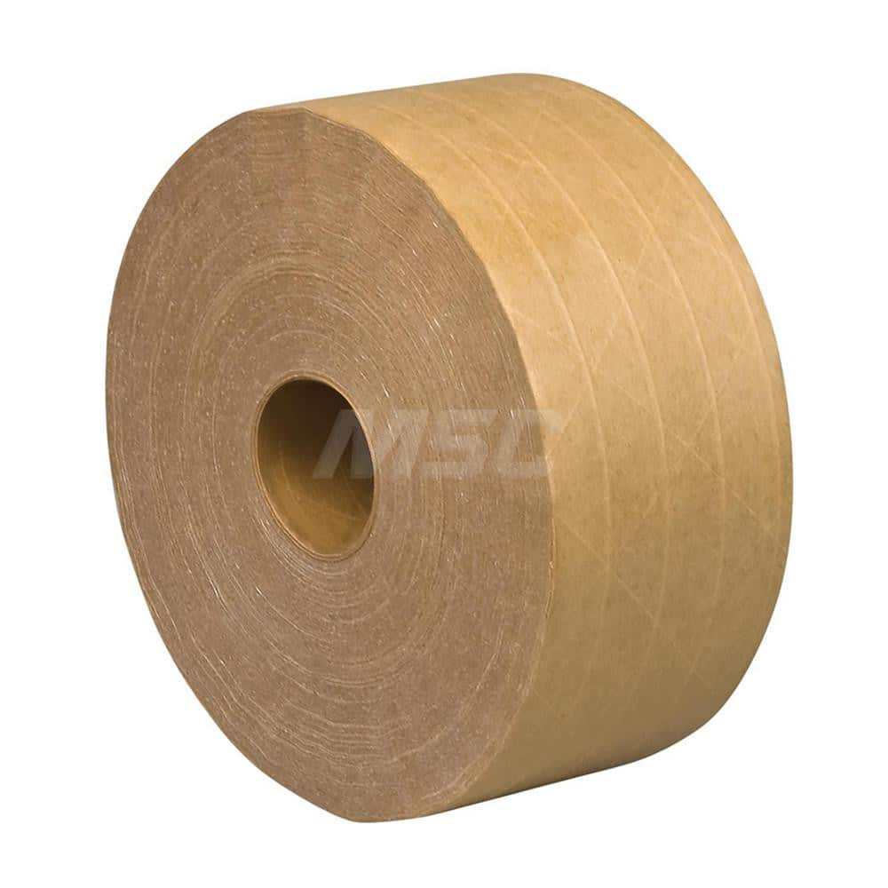 Packing Tape: 2-3/4″ Wide, 150 yd Long, Natural, Water-Activated Adhesive Kraft Paper, 6.9 mil Thick