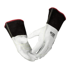 Welding Gloves: Size X-Large, Uncoated, TIG Welding Application Black & White, Uncoated Coverage, Textured Grip