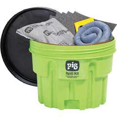 Spill Kits; Kit Type: Universal Spill Kit; Container Type: Drum; Absorption Capacity: 12 gal; Color: Hi-Vis Green; Portable: No; Capacity per Kit (Gal.): 12 gal