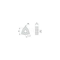 Turning Insert:  WNMG431 TH10,  Solid Carbide Uncoated Finish,  Neutral,  1/2″ Inscribed Circle,  0.0160″ Corner Radius,  80.0 &deg N/A Trigon,  Series  WNMG