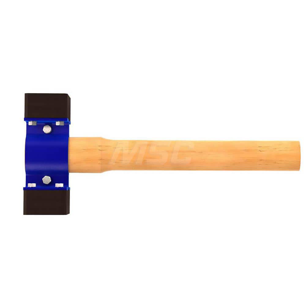 Sledge Hammer: 4.5 lb Head, 18″ OAL Rubber Head, Wood Handle