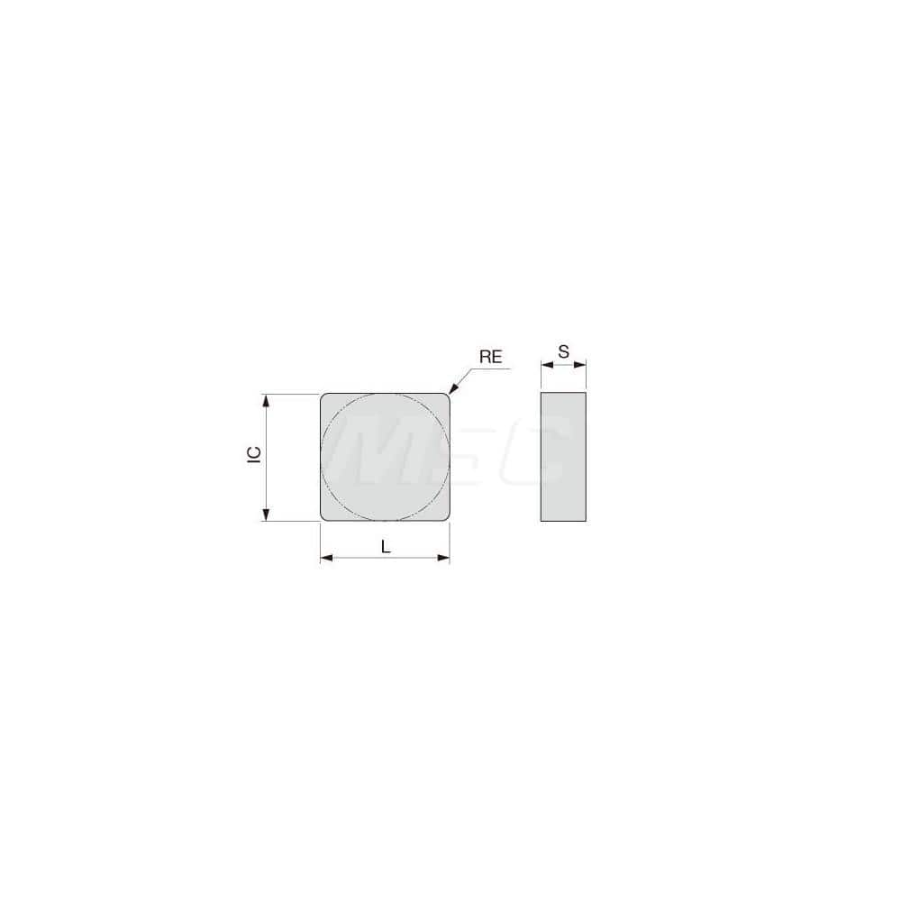 Turning Insert:  S-SNGN422 BXC90,  Polycrystalline Cubic Boron Nitride TiN Finish,  Neutral,  1/2″ Inscribed Circle,  0.0310″ Corner Radius,  90.0 &deg N/A Square,  Series  SNGN