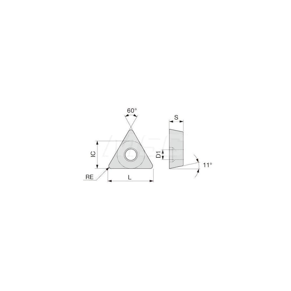 Turning Insert:  TPMT731PS T6130,  Solid Carbide TiCN & TiN Finish,  Neutral,  0.0160″ Corner Radius,  60.0 &deg N/A Triangle,  Series  TPMT