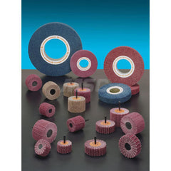 Unmounted Flap Wheels; Abrasive Type: Non-Woven; Abrasive Material: Aluminum Oxide; Outside Diameter (Inch): 8; Face Width (Inch): 1; Center Hole Size (Inch): 3; Grade: Very Fine; Backing Weight: A; Maximum RPM: 3200; Interleaf: No