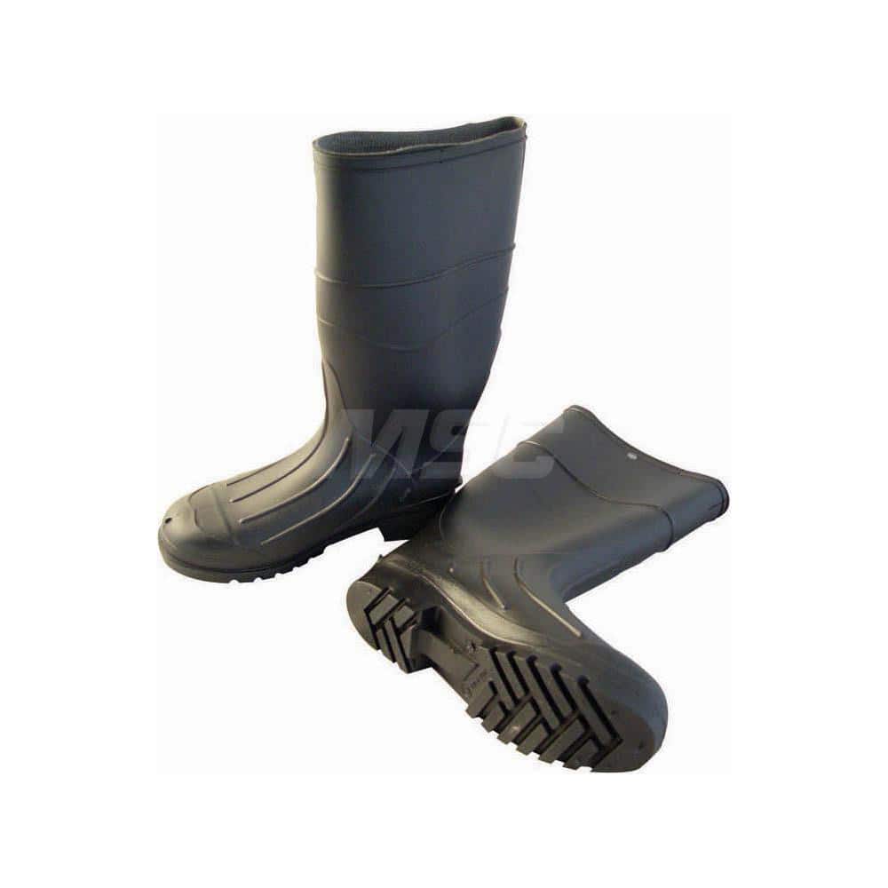 Work Boot: Size 10, 16″ High, Rubber, Rubber Toe Black, Standard Width