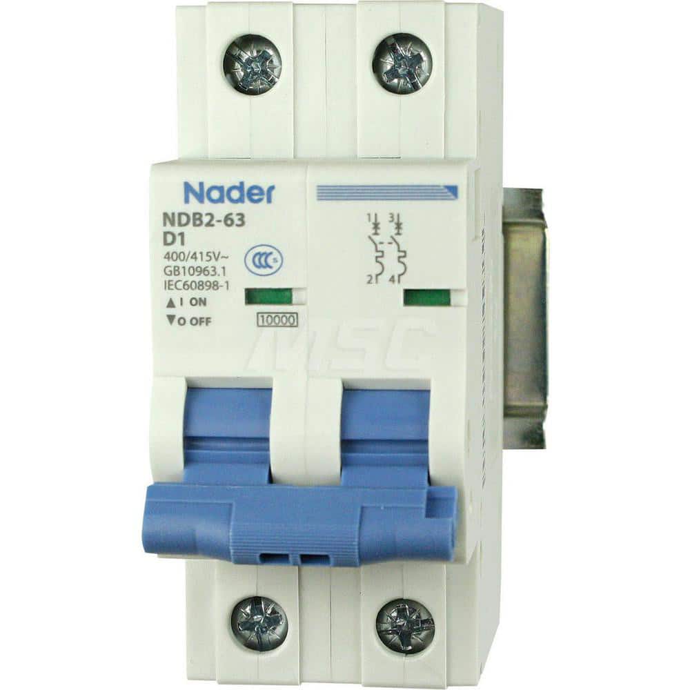 Circuit Breakers; Circuit Breaker Type: C60SP - Supplementary Protection; Milliamperage (mA): 10000; 10; Number of Poles: 2; Breaking Capacity: 10 kA; Tripping Mechanism: Thermal-Magnetic; Terminal Connection Type: Screw; Mounting Type: DIN Rail Mount; Vo