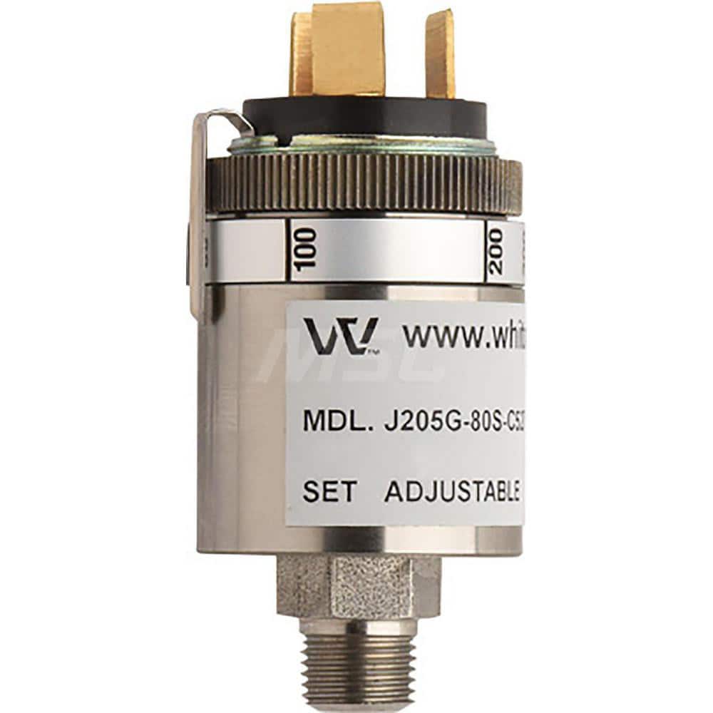 Pressure, Vacuum & Compound Switches; Type: High Pressure Switch with Low Pressure Set Points; Thread Size: 1/8; Voltage: 250VAC / 30VDC; Thread Type: NPT Male; Amperage: 5.0000; Electrical Connection: 1/4in Male Spade Terminals; Wetted Parts Material: 31