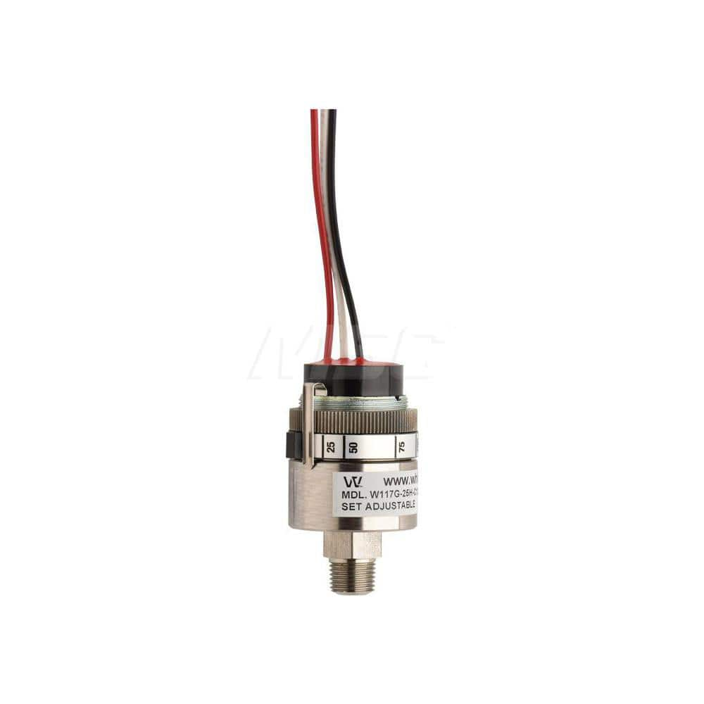 Pressure, Vacuum & Compound Switches; Type: All-Welded Pressure Switch; Thread Size: 1/8; Voltage: 115VAC / 28 VDC; Thread Type: NPT Male; Amperage: 1.0000; Electrical Connection: 12in Free Leads; Wetted Parts Material: 304 Stainless Steel; Repeatability: