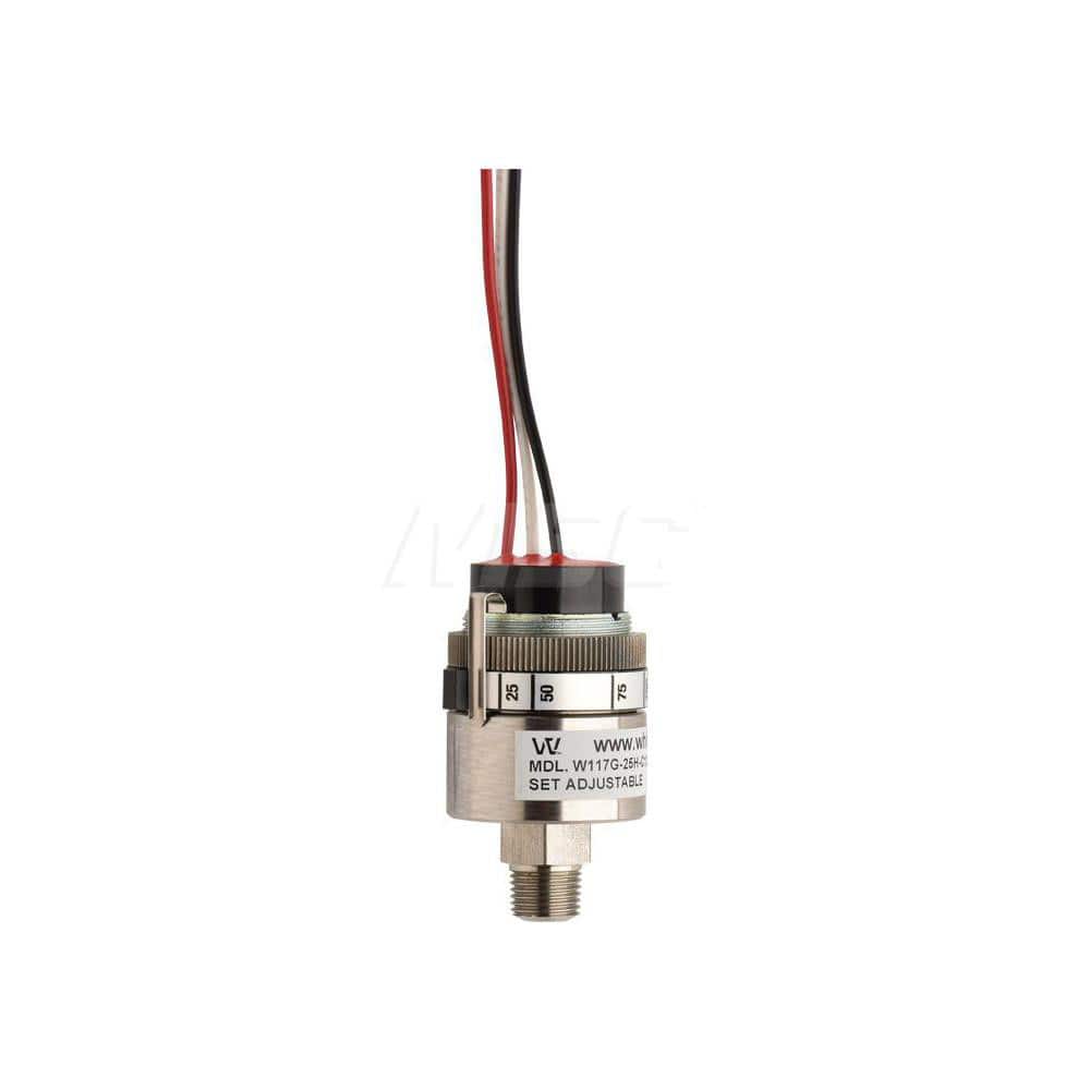 Pressure, Vacuum & Compound Switches; Type: All-Welded Pressure Switch; Thread Size: 1/8; Voltage: 250VAC / 30VDC; Thread Type: NPT Male; Amperage: 5.0000; Electrical Connection: 12in Free Leads; Wetted Parts Material: 304 Stainless Steel; Repeatability: