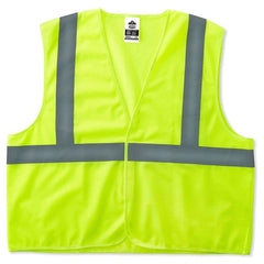 8205HL S/M Econo 2 Hook & Loop Lime Vest - Exact Industrial Supply