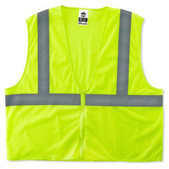 8205Z S/M Econo 2 Zipper Lime Vest - Exact Industrial Supply