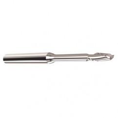 4mm Dia. - 5mm LOC - 57mm OAL - 1mm C/R  2 FL Carbide End Mill with 5mm Reach - Uncoated - Exact Industrial Supply