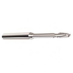 .0781 Dia. - .117 LOC - 2" OAL - 2 FL Carbide End Mill with 1/4 Reach - Uncoated - Exact Industrial Supply