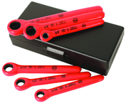 Insulated 6 Piece Inch Ratchet Wrench Set 3/8; 7/16; 1/2; 9/16; 5/8; 3/4 in Storage Case - Exact Industrial Supply