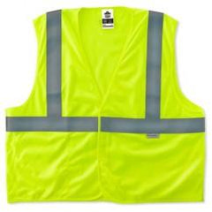 8255HL L/XL LIME TREATED POLY VEST - Exact Industrial Supply