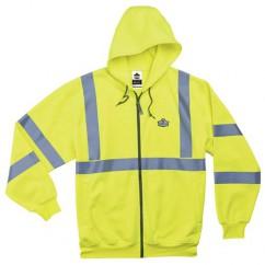 8392 S LIME ZIPPER HOODED SWEATSHIRT - Exact Industrial Supply