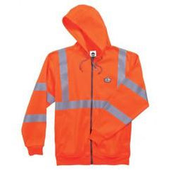 8392 XL ORG ZIPPER HOODED SWEATSHIRT - Exact Industrial Supply