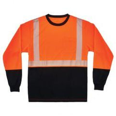 8281BK 5XL ORG/BLK LG SLV T-SHIRT - Exact Industrial Supply