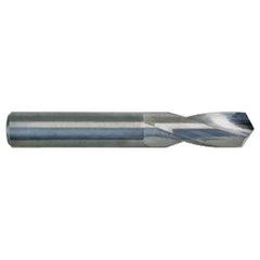 3.2 mm Dia. × 3.2 mm Shank × 18 mm Flute Length × 49 mm OAL, Uncoated, External Coolant, Round Solid Carbide Drill - Exact Industrial Supply