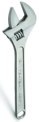 1-3/4'' Opening - 15'' OAL - Chrome Plated Adjustable Wrench - Exact Industrial Supply