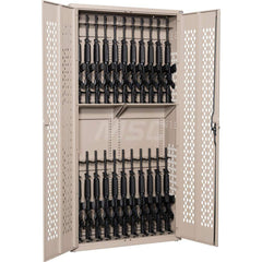 Gun Cabinets & Accessories; Type: Weapon Rack; Width (Inch): 42; Depth (Inch): 15; Height (Inch): 84; Type of Weapon Accomodated: M16; M4; Gun Capacity: 24; Color: Stealth; Battleship Gray; Desert Sand