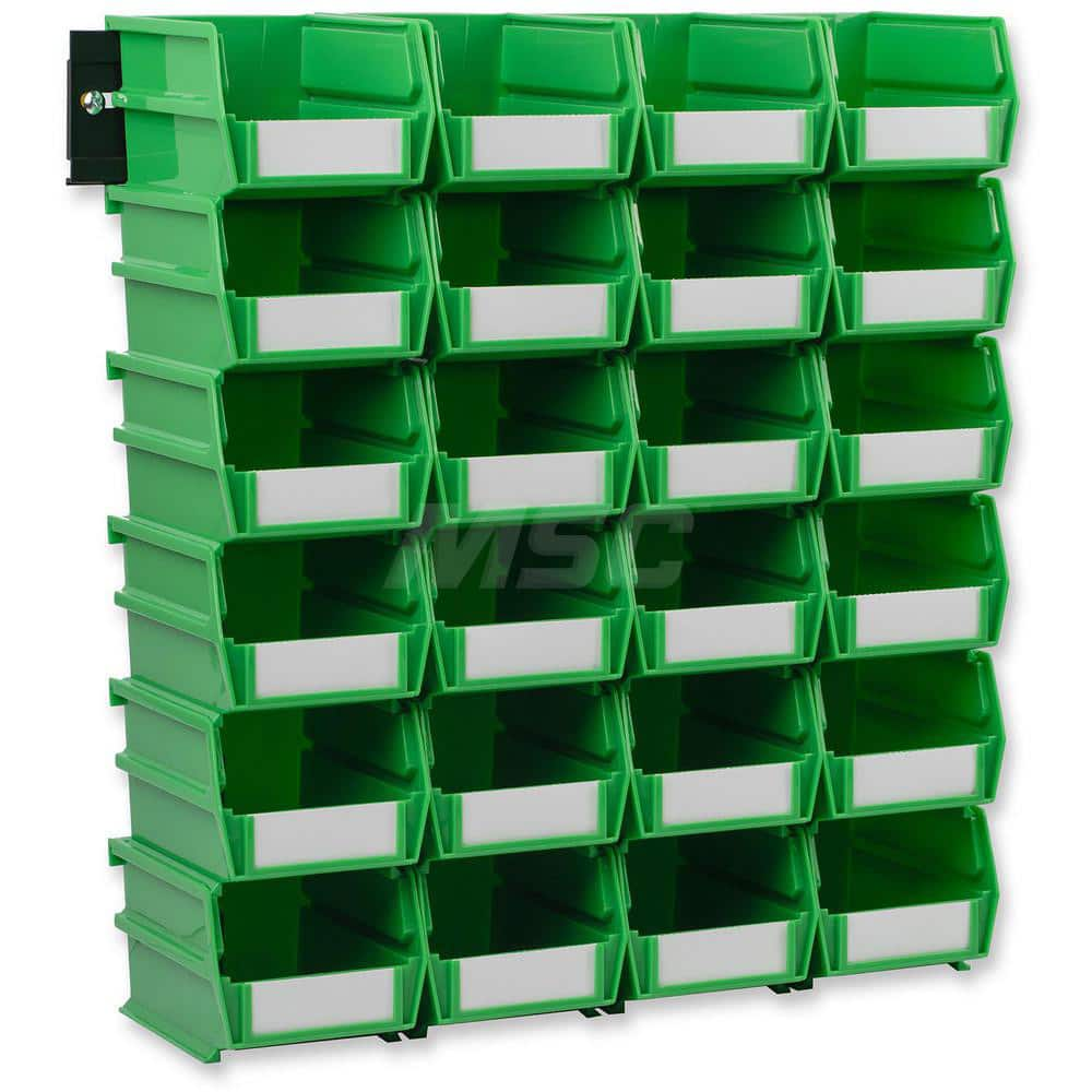 Plastic Hang, Stack & Nest Bin: Green 12 lb Capacity