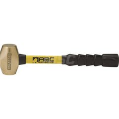 3 lb Brass Striking Hammer, Non-Sparking, Non-Marring 1 5/8 ™ Face Diam, 3-1/2 ™ Head Length, 16 ™ OAL, 14 ™ Fiberglass Handle, Double Faced 1-5/8″ Face Diam, 3-1/2″ Head Length, 14″ OAL, 12″ Fiberglass Handle