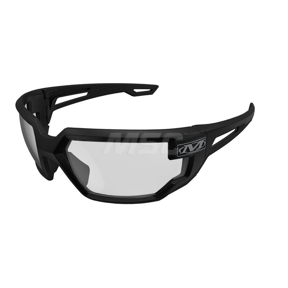 Safety Glass: Anti-Fog & Scratch-Resistant, Polycarbonate, Clear Lenses, Full-Framed Black Frame, Wraparound, Adjustable