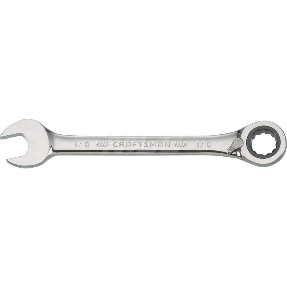 Combination Wrench: Steel, Polished Chrome-Plated