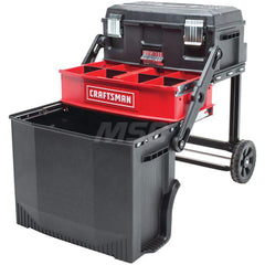 Tool Storage Carts; Type: Workshop; Number of Drawers: 1.000; Width Range: 18″ - 23.9″; Depth Range: Less than 18″; Height Range: 24″ - 35.9″; Load Capacity (Lb.): 88.000; Color: Red/Black; Width (Inch): 22; Depth (Inch): 16.25; Height (Inch): 28.74; Incl