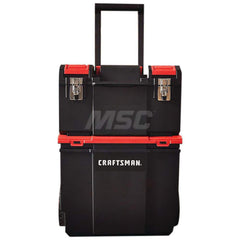 Tool Storage Carts; Type: Workshop; Number of Drawers: 0.000; Width Range: 18″ - 23.9″; Depth Range: Less than 12″; Height Range: 24″ - 35.9″; Load Capacity (Lb.): 24.000; Color: Red/Black; Width (Inch): 19; Depth (Inch): 11; Height (Inch): 24.75; Include