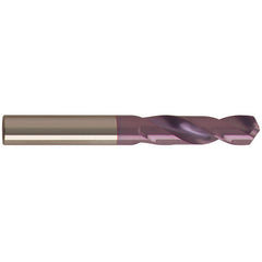 #44 Dia. x #44 Shank × 13 mm Flute Length × 40 mm OAL, 3xD, 118°, nano-FIREX, 2 Flute, External Coolant, Round Solid Carbide Drill - Exact Industrial Supply