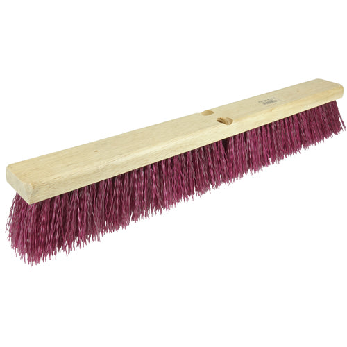 24″ - Red-Brown Heavy Sweeping Broom Without Handle - Exact Industrial Supply