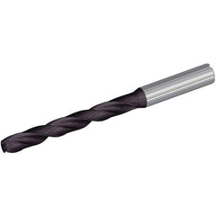 #29 Dia. × 0.236″ Shank × 2.09″ Flute Length × 3.66″ OAL, 132°, TiAlN, Coolant Thru, Round Solid Carbide Drill - Exact Industrial Supply