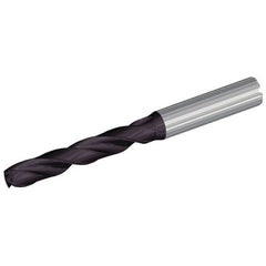 3.2 mm Dia. × 6 mm Shank × 28 mm Flute Length × 2.6″|66 mm OAL, 140°, TiAlN, Coolant Thru, Round Solid Carbide Drill - Exact Industrial Supply