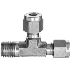 Value Collection - Metal Compression Tube Fittings Type: Male Run Tee End Connections: Comp x Comp x MNPT - Exact Industrial Supply