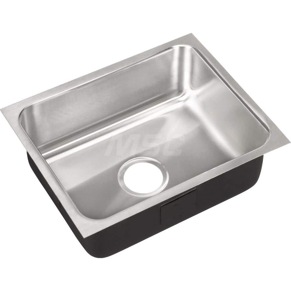 Just Manufacturing - Sinks; Type: Under Mount Sink ; Outside Length: 21 (Inch); Outside Width: 18 (Inch); Outside Height: 7-1/2 (Inch); Inside Length: 14 (Inch); Inside Width: 16 (Inch) - Exact Industrial Supply