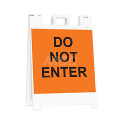 Barrier Parts & Accessories; Type: Sign Stand; Color: White; Height (Decimal Inch): 36.000000; Base Material: Polyethylene; Length (Inch): 3; Width (Inch): 25; Finish/Coating: White; For Use With: Indoor & Outdoor; Material: Plastic; Legend: Do Not Enter;