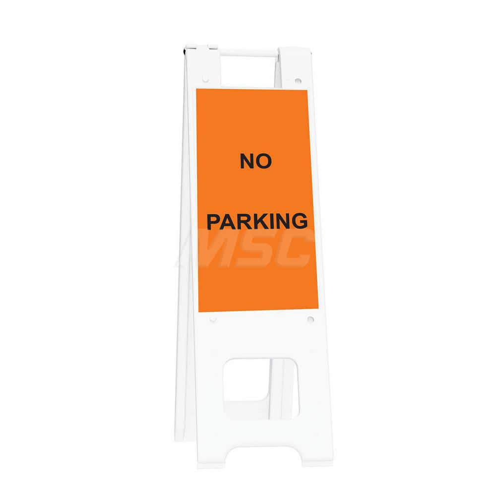 Barrier Parts & Accessories; Type: Sign Stand; Color: White; Height (Decimal Inch): 45.000000; Base Material: Polyethylene; Length (Inch): 3; Width (Inch): 13; Finish/Coating: White; For Use With: Indoor & Outdoor; Material: Plastic; Legend: No Parking; T