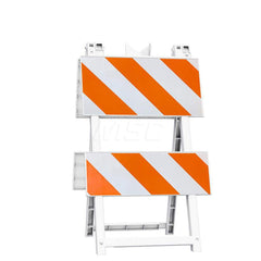 Traffic Barricades; Type: Type II; Barricade Height (Inch): 42.6; Material: Plastic; Barricade Width (Inch): 24; Reflective: Yes; Compliance: MASH Compliant; MUTCD; Color: White; Weight (Lb.): 13.2000; Top Panel Height (Inch): 12; Top Panel Width (Inch):