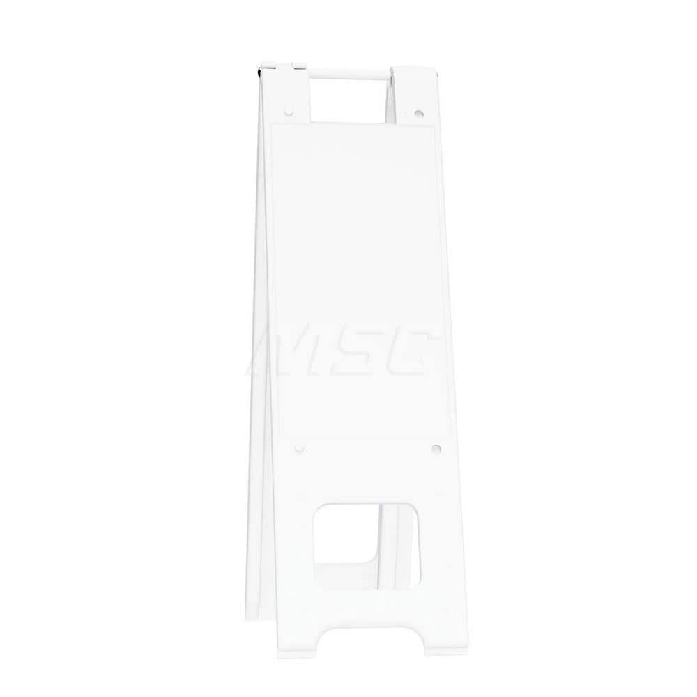 Barrier Parts & Accessories; Type: Sign Stand; Color: White; Height (Decimal Inch): 45.000000; Base Material: Polyethylene; Length (Inch): 3; Width (Inch): 13; Finish/Coating: White; For Use With: Indoor & Outdoor; Material: Plastic; For Use With: Indoor