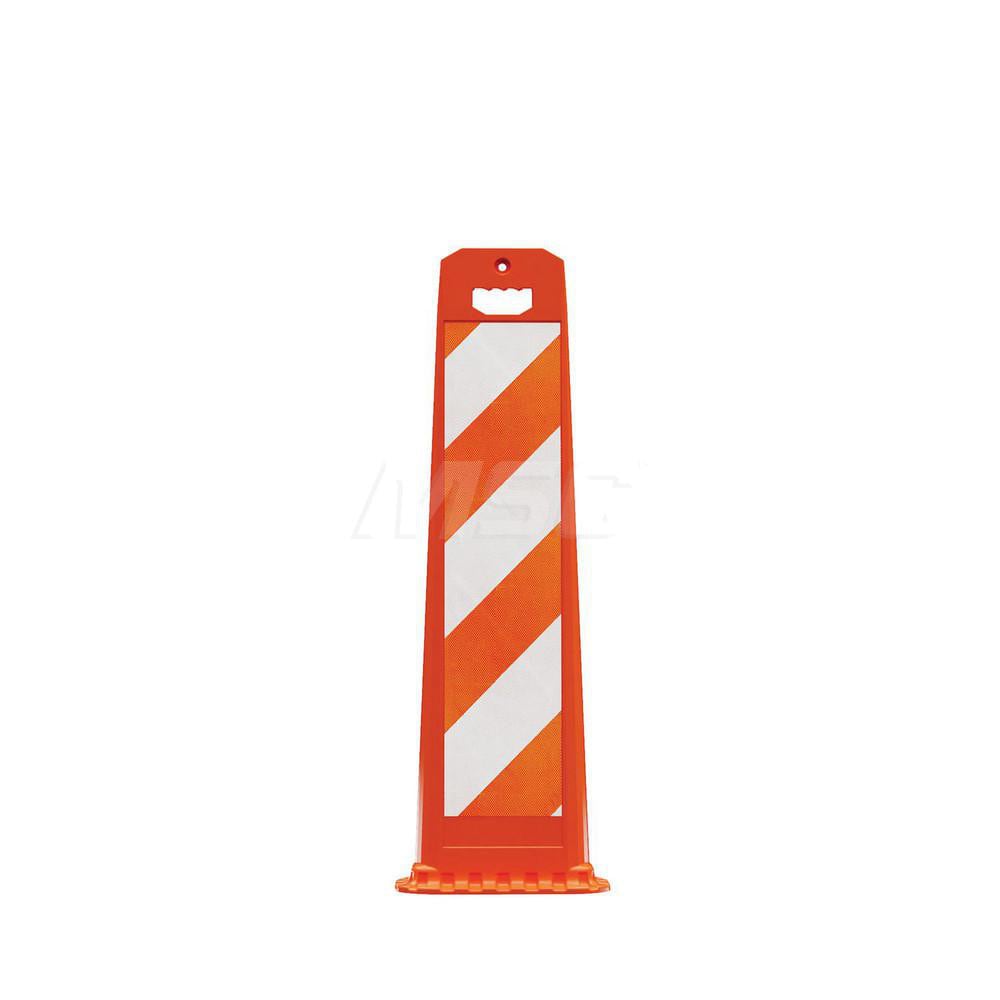 Traffic Barrels, Delineators & Posts; Type: Vertical Panel; Material: Polyethylene; Reflective: Yes; Base Needed: Yes; Width (Inch): 14-3/4; Additional Information: Sheeting Grade: Diamond; Stripe Width: 6 in; Series: 4100; Sign Dimensions: 34 in H x 8 in