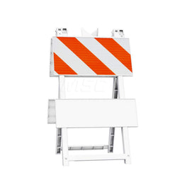 Traffic Barricades; Type: Type I; Barricade Height (Inch): 42.6; Material: Plastic; Barricade Width (Inch): 24; Reflective: Yes; Compliance: MASH Compliant; MUTCD; Color: White; Weight (Lb.): 13.2000; Top Panel Height (Inch): 12; Top Panel Width (Inch): 2