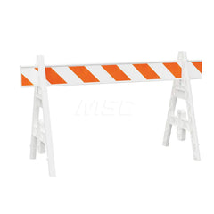 Traffic Barricades; Type: A-Frame; Barricade Height (Inch): 40; Material: Plastic; Barricade Width (Inch): 29; Reflective: Yes; Compliance: None; Color: White; Weight (Lb.): 6.0000; Top Panel Height (Inch): 8; Top Panel Width (Inch): 72