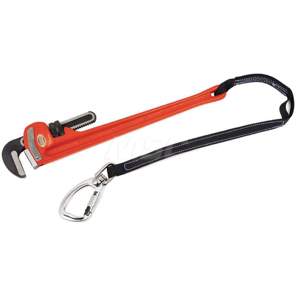 Tethered Pipe Wrench: 24″ OAL, Cast Iron 3″ Max Pipe Capacity